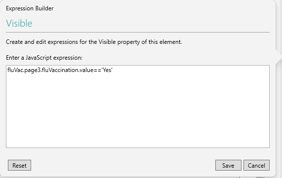 Picture showing the Expression Builder Value. 